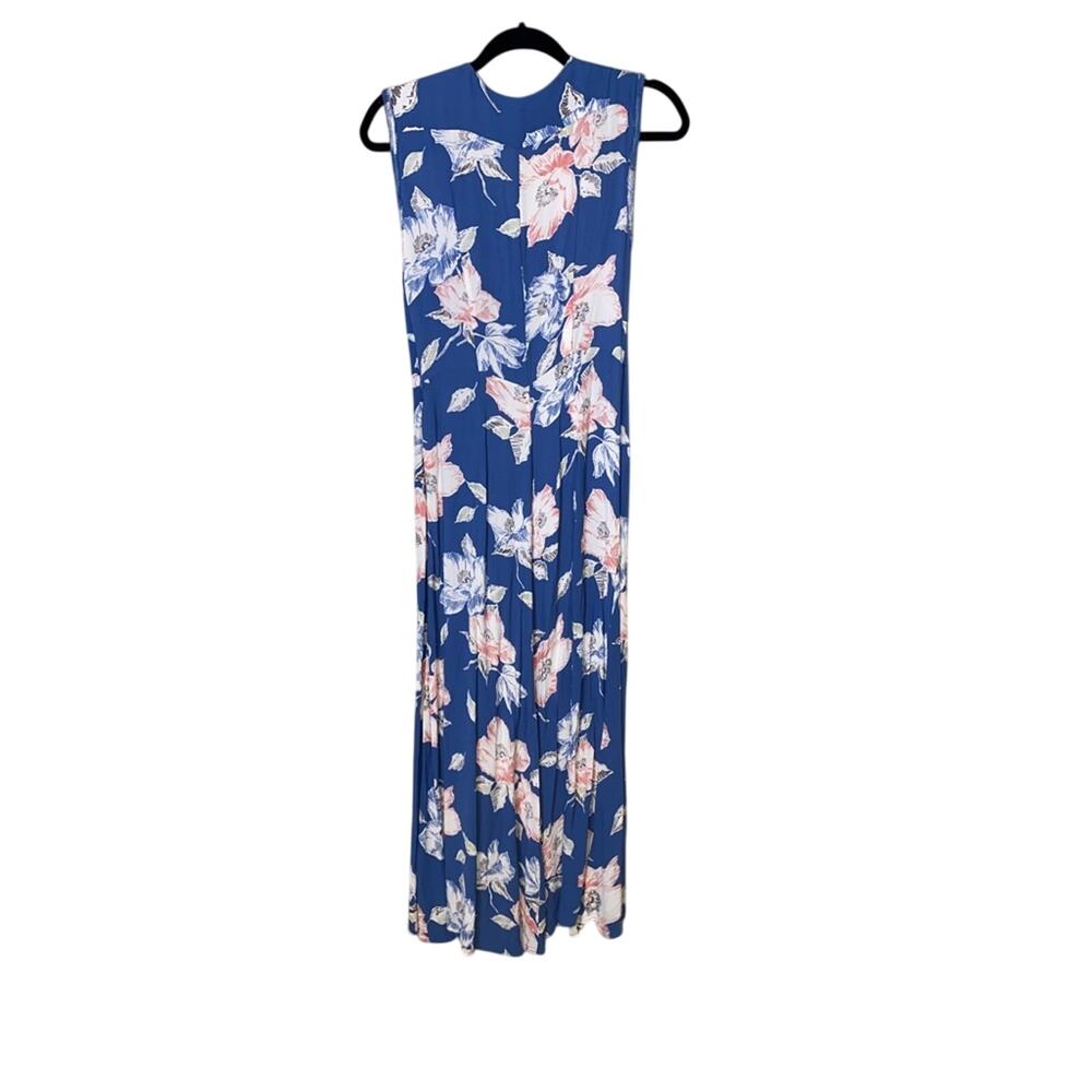 French connection blue flower dress v neck - Picture 3 of 8